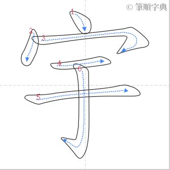 宇 筆劃|宇的筆順 國字「宇」筆畫